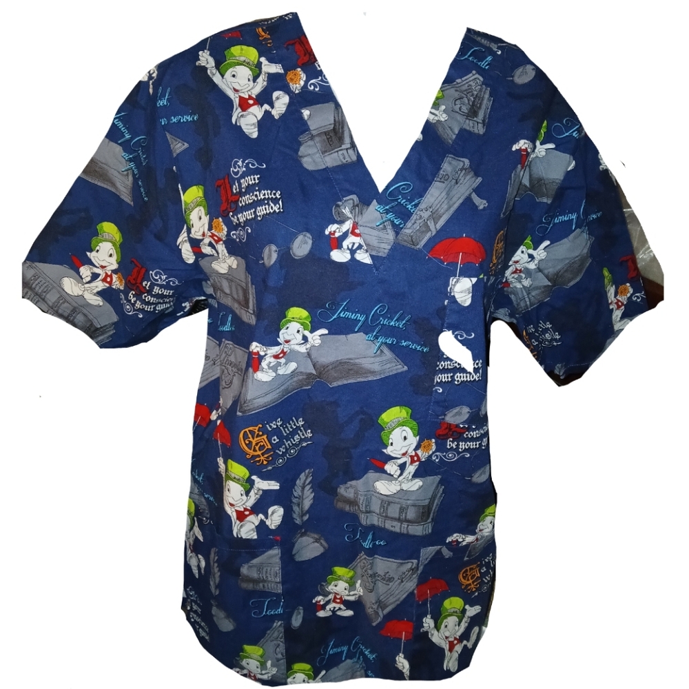 💴 Jiminy Cricket Scrub Top By Disney